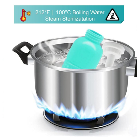 Bideu Portabil pentru Igiena Intima, , pentru Postpartum/ Postoperator, 450 mL, cu Capac si Husa Galbena, 29.5x7 cm, Culoare Recipient Verde [2]