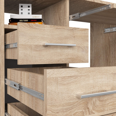 Birou ANA pentru calculator, cu 3 sertare si 1 usa, 124x52x74 cm, stejar sonoma [6]