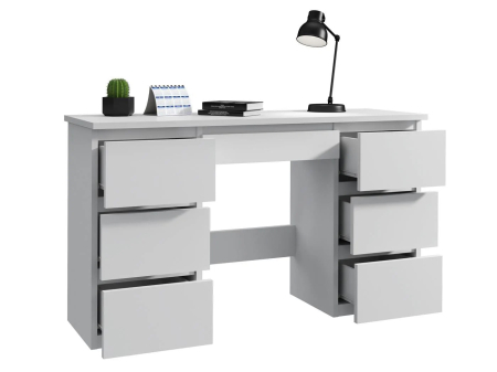 Birou cu 7 sertare Beta 4 120x43x75 cm, design minimalist, alb [2]