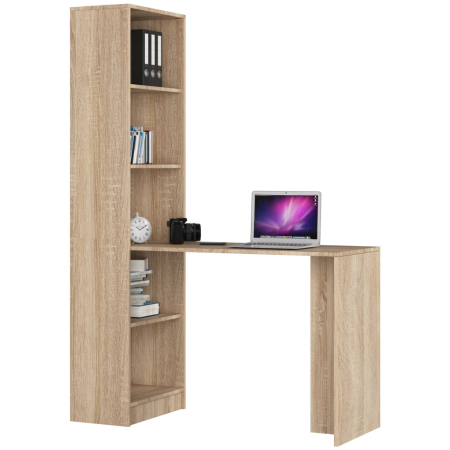 AKORD Mobilier - Birou cu rafturi SMART, PAL laminat, 125x50x180 cm, stejar sonoma