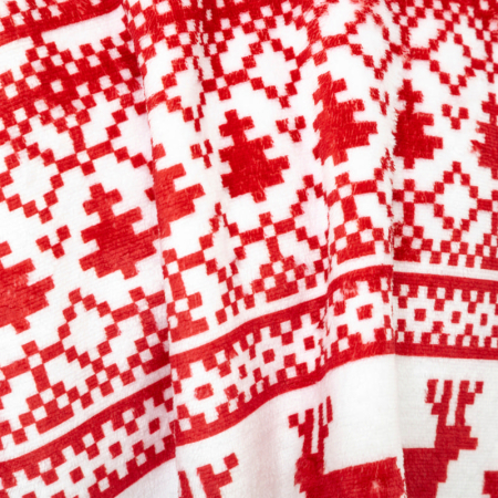 Bluza pentru adulti cu design scandinav de Craciun, oversize, 85x118 cm, rosu [3]