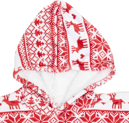 Bluza pentru adulti cu design scandinav de Craciun, oversize, 85x118 cm, rosu [1]