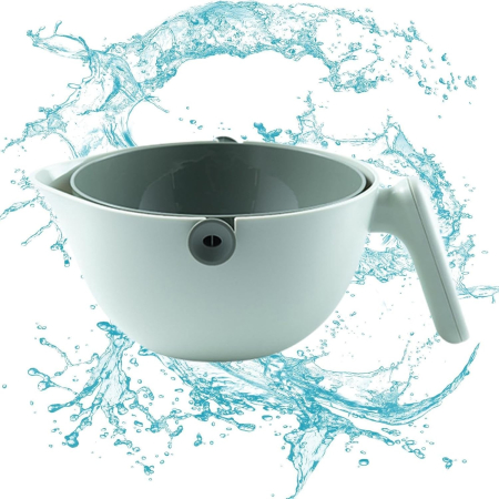 Bol cu Doua Straturi, , pentru Fructe, Legume, cu Cos de Scurgere a Apei, 2L, din ABS+PP, 29.9 x 22.5 x 11.8 cm, Verde [5]