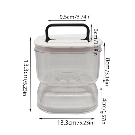 Borcan pentru Muraturi, , cu Separator pentru Lichide, Ermetic, Termorezistent, Tip Clepsidra, 1400 ml, ABS, Alb, 13.5x9.5 cm [5]