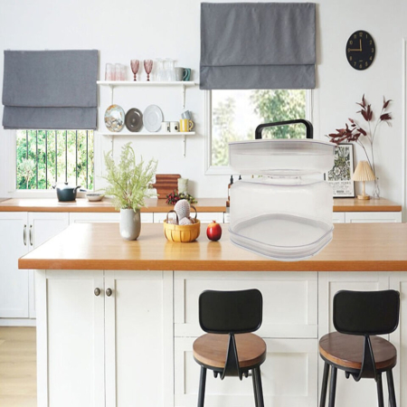 Borcan pentru Muraturi, , cu Separator pentru Lichide, Ermetic, Termorezistent, Tip Clepsidra, 1400 ml, ABS, Alb, 13.5x9.5 cm [2]