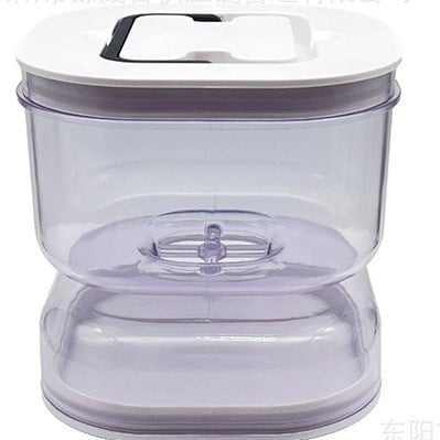 ✨TOATE PRODUSELE✨ - Borcan pentru Muraturi, , cu Separator pentru Lichide, Ermetic, Termorezistent, Tip Clepsidra, 1400 ml, ABS, Alb, 13.5x9.5 cm