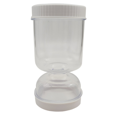 ✨TOATE PRODUSELE✨ - Borcan pentru Muraturi, , cu Separator pentru Lichide, Ermetic, Termorezistent, Tip Clepsidra, 2 Furculite Incluse, ABS, Alb, 18x9x9 cm