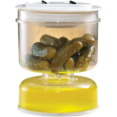 Borcan pentru Muraturi, , cu Separator pentru Lichide, Ermetic, Termorezistent, Tip Clepsidra, 800 ml, ABS, Alb, 13x11 cm [4]