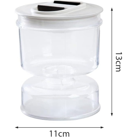 Borcan pentru Muraturi, , cu Separator pentru Lichide, Ermetic, Termorezistent, Tip Clepsidra, 800 ml, ABS, Alb, 13x11 cm [2]
