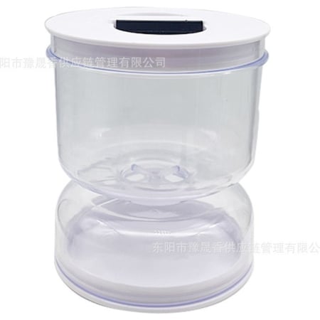 ✨TOATE PRODUSELE✨ - Borcan pentru Muraturi, , cu Separator pentru Lichide, Ermetic, Termorezistent, Tip Clepsidra, 800 ml, ABS, Alb, 13x11 cm