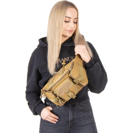 Borseta incapatoare pentru umar sau brau, impermeabila, unisex, 37x19cm, verde [8]