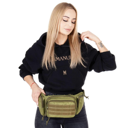 Borseta incapatoare pentru umar sau brau, impermeabila, unisex, 43x15cm, verde [18]