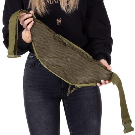 Borseta incapatoare pentru umar sau brau, impermeabila, unisex, 43x15cm, verde [19]
