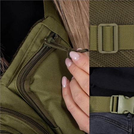 Borseta incapatoare pentru umar sau brau, impermeabila, unisex, 43x15cm, verde [15]