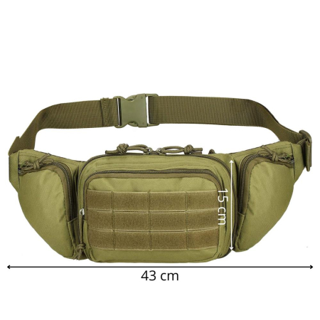 Borseta incapatoare pentru umar sau brau, impermeabila, unisex, 43x15cm, verde [20]