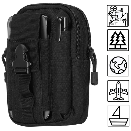 Borseta sport de brau, impermeabila, cu prindere la curea, 18x12x3.5cm, negru [14]