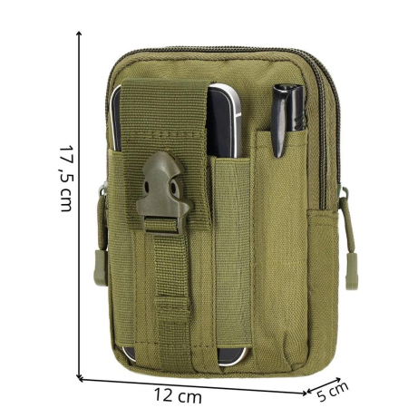 Borseta sport de brau, impermeabila, cu prindere la curea, 18x12x5cm, verde [15]