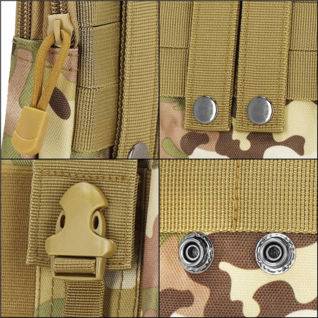 Borseta sport de brau, impermeabila, cu prindere la curea, 18x12x5cm, verde camuflaj [5]