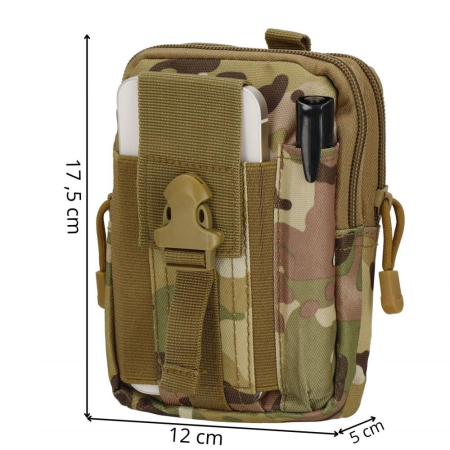 Borseta sport de brau, impermeabila, cu prindere la curea, 18x12x5cm, verde camuflaj [2]