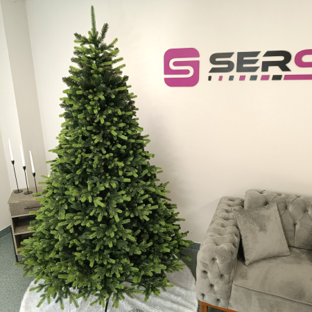 Iarna - Brad artificial Christmas Deluxe by Sersimo, Carpati cu varfuri verzi, 2D+3D, 250cm