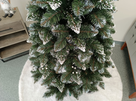 Brad artificial Christmas Deluxe by Sersimo, Crystal nins cu merisoare, 2D, 180cm [6]