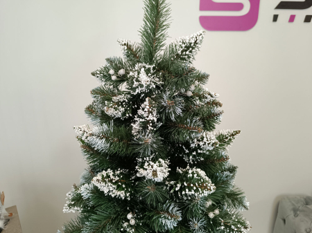 Brad artificial Christmas Deluxe by Sersimo, Crystal nins cu merisoare, 2D, 180cm [8]