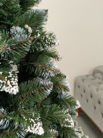 Brad artificial Christmas Deluxe by Sersimo, Crystal nins cu merisoare, 2D, 180cm [12]