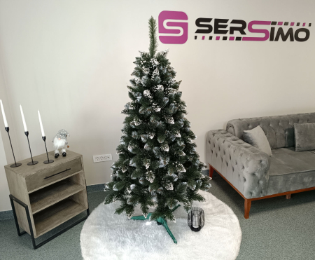 Brad artificial Christmas Deluxe by Sersimo, Crystal nins cu merisoare, 2D, 180cm [9]