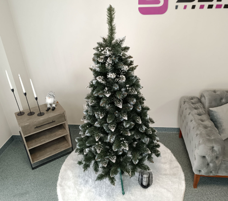Brad artificial Christmas Deluxe by Sersimo, Crystal nins cu merisoare, 2D, 180cm [7]