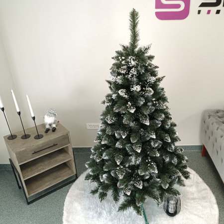 Iarna - Brad artificial Christmas Deluxe by Sersimo, Crystal nins cu merisoare, 2D, 180cm