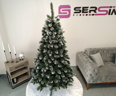 Brad artificial Christmas Deluxe by Sersimo, Crystal nins cu merisoare, 2D, 200cm [4]