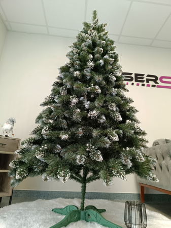 Brad artificial Christmas Deluxe by Sersimo, Crystal nins cu merisoare, 2D, 220cm [14]