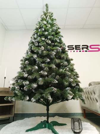 Brad artificial Christmas Deluxe by Sersimo, Crystal nins cu merisoare, 2D, 250cm [14]