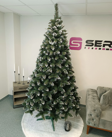 Brad artificial Christmas Deluxe by Sersimo, Crystal nins cu merisoare, 2D, 250cm [12]