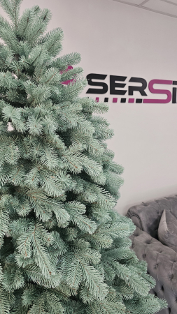 Brad artificial Christmas Deluxe by Sersimo, Kovalivska argintiu, 3D, 210cm [8]