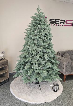 Brad artificial Christmas Deluxe by Sersimo, Kovalivska argintiu, 3D, 210cm [16]