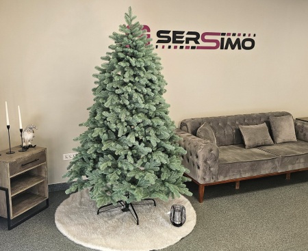 Brad artificial Christmas Deluxe by Sersimo, Kovalivska argintiu, 3D, 210cm [11]