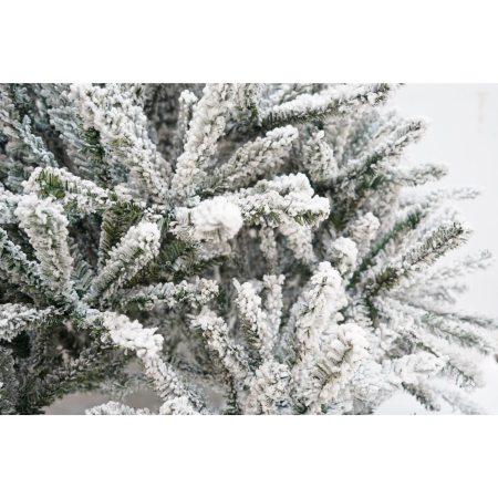 Brad Artificial de Craciun, , 1.8 m inaltime, Verde, Pulverizat alb-tip zapada, Diametru inferior 110 cm, Interior/ Exterior  [8]