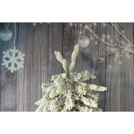 Brad Artificial de Craciun, , 1.8 m inaltime, Verde, Pulverizat complet alb-tip zapada, Interior/ Exterior, Bogat 512 ramuri [3]