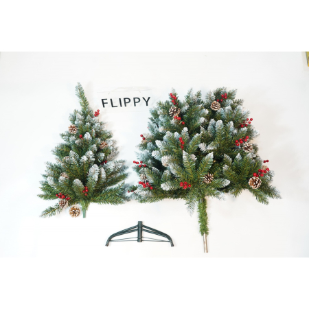 Brad Artificial de Craciun, , Sectionat pentru Perete/ Colt, 1.50 m inaltime, Verde, Decorat, Diametru Inferior 83 cm, Interior/ Exterior [2]