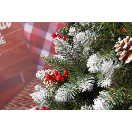 Brad Artificial de Craciun, , Sectionat pentru Perete/ Colt, 1.50 m inaltime, Verde, Decorat, Diametru Inferior 83 cm, Interior/ Exterior [11]