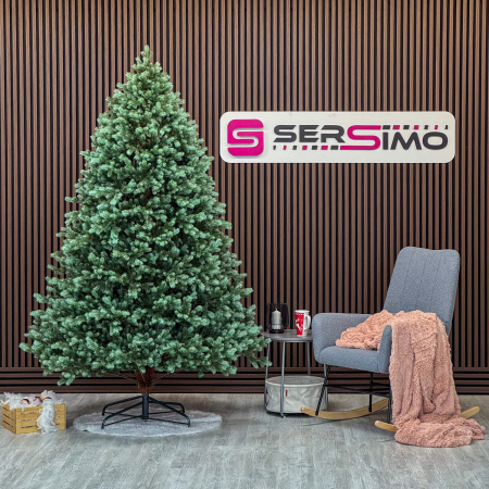 Brad artificial Sersimo, Hollandia, verde cu varfuri argintii, integral 3D, 230 cm [2]