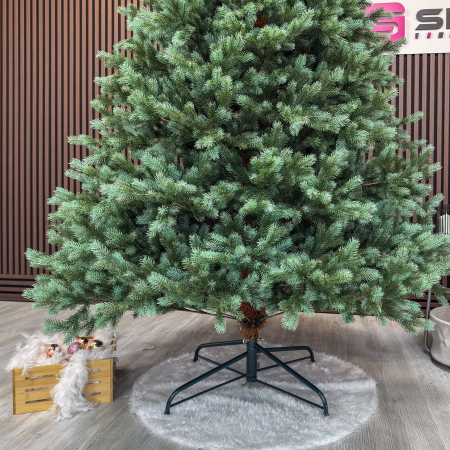 Brad artificial Sersimo, Hollandia, verde cu varfuri argintii, integral 3D, 230 cm [12]