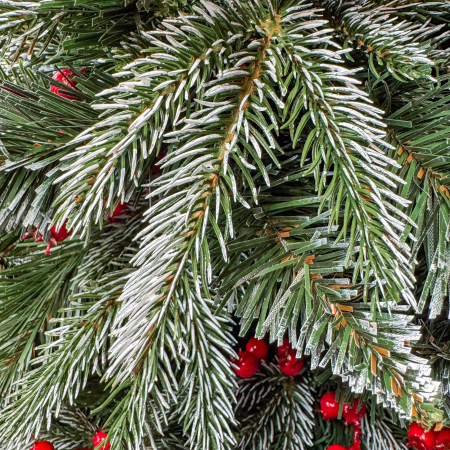 Brad artificial Sersimo, Miahelene Elite, verde nins cu merisoare, mix 2D+3D, 220 cm [5]