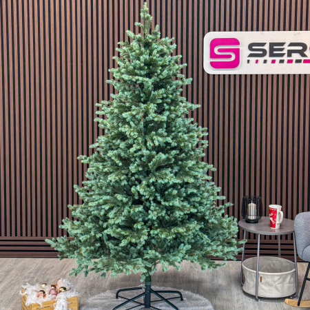 Brad artificial Sersimo, Scandinavia, verde cu varfuri argintii, integral 3D, 210 cm [3]