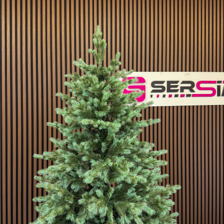 Brad artificial Sersimo, Scandinavia, verde cu varfuri argintii, integral 3D, 210 cm [5]