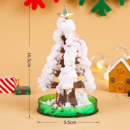 Brad Copac de Hartie Infloritor pe Apa, , Jucarie Brad Magic Infloritor de Craciun, Crestere Lenta in 8-24 h, Decoratiune de Craciun, 16.5 x 9.5 x 9.5 cm, Alb [1]