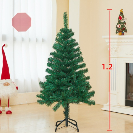 Brad de Craciun artificial cu suport inclus , 120 cm, 240 ramuri/varfuri, material plastic, suport clasic, fara iluminare, utilizat pentru interior/exterior, verde [1]