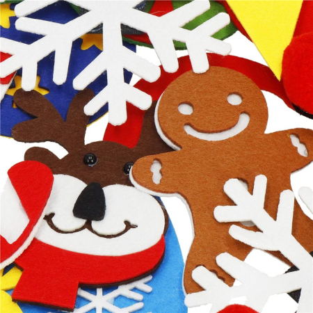 Brad de Craciun din pasla pentru copii, 115x80 cm, cu 26 decoratiuni [18]