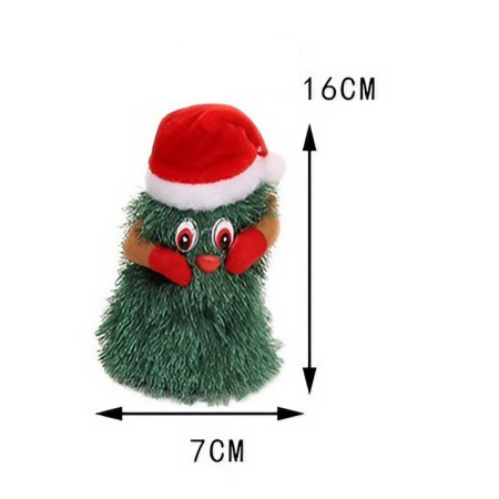 Bradut Dansator si Cantaret, , Decoratiune de Craciun, Jucarie Interactiva, 16 cm Inaltime, Verde [5]